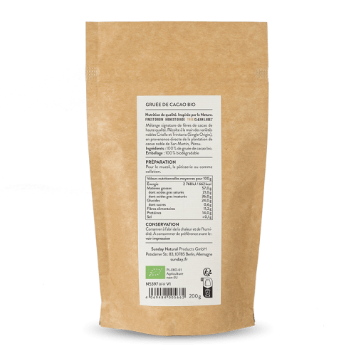 Grue de cacao bio