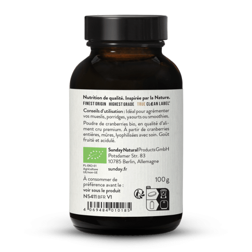 Poudre de canneberge sauvage bio