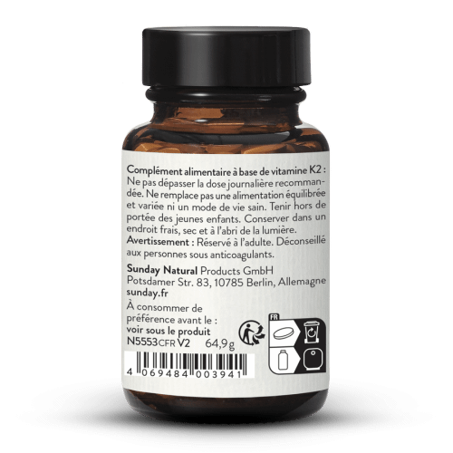 Comprims de vitamine K2 200 g (vegan)