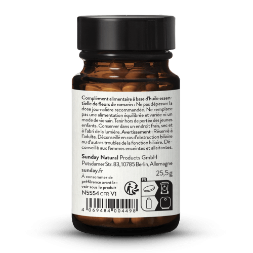 Huile essentielle de fleurs de romarin en glules
