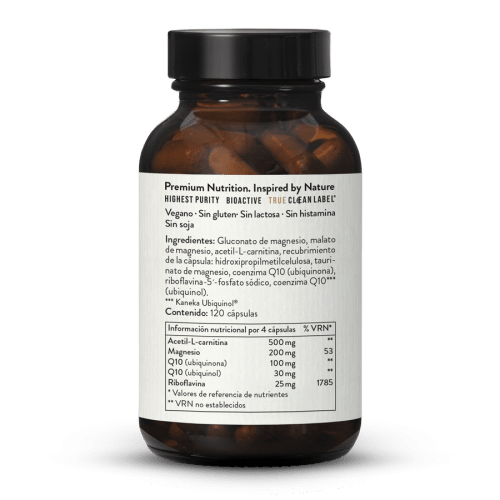COMPLEJO MIGRA ENERGY Q10, magnesio, B2, acetil-L-carnitina