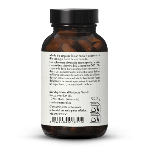 COMPLEJO MIGRA ENERGY Q10, magnesio, B2, acetil-L-carnitina