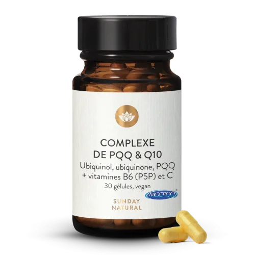Complexe de PQQ & Q10 avec vitamines B6 (P5P) + C