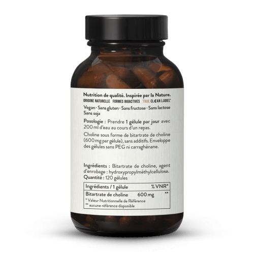 Bitartrate de choline 600 mg en glules