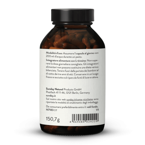 L-tirosina 500 mg in capsule