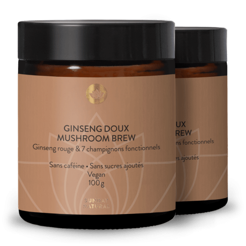 Mild ginseng mushroom brew
