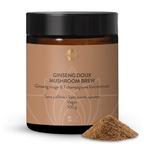 Mild ginseng mushroom brew
