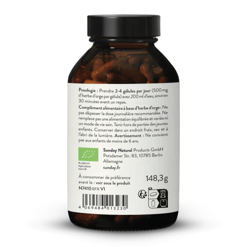 Herbe d'orge bio en glules