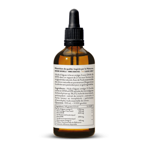 Huile omga-3, 30 % DHA + 15 % EPA