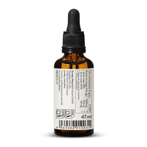 Aceite omega 3 EPA 40 % + DHA 22,5 % vegano