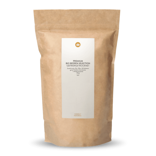 Bio Beerenmischung Gefriergetrocknet Erdbeere, Blaubeere, Himbeere & Sauerkirsche