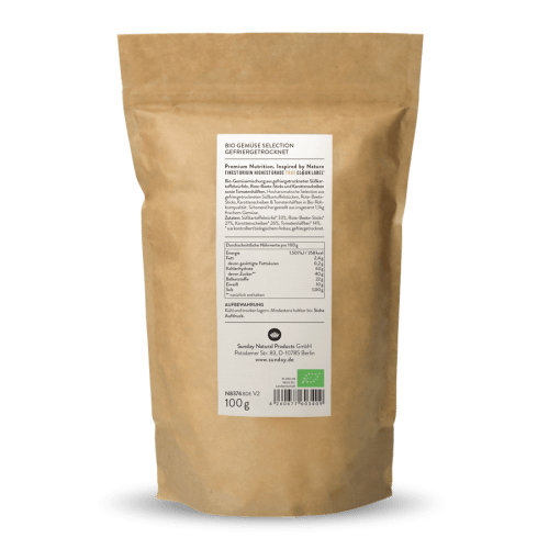 Bio Gemsemischung Gefriergetrocknet Skartoffel, Karotte, Tomate & Rote Beete