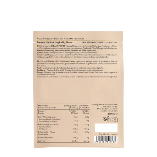 Creamy Protein Natural  Sachet Box