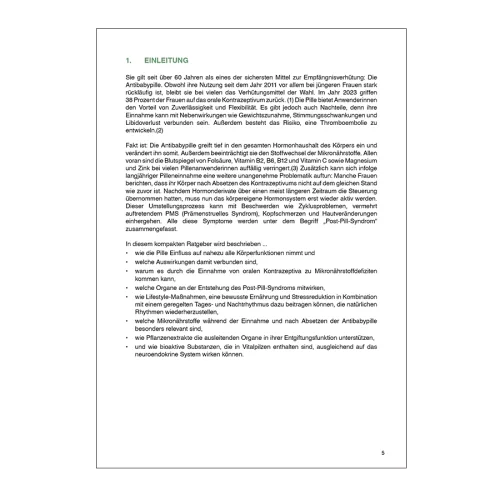 Antibabypille & Post-Pill-Syndrom untersttzen
