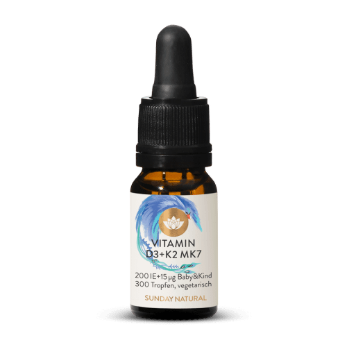 Vitamine D3 + K2 MK7 Bébés & Enfants - 200 UI + 15 µg - 600 Gouttes