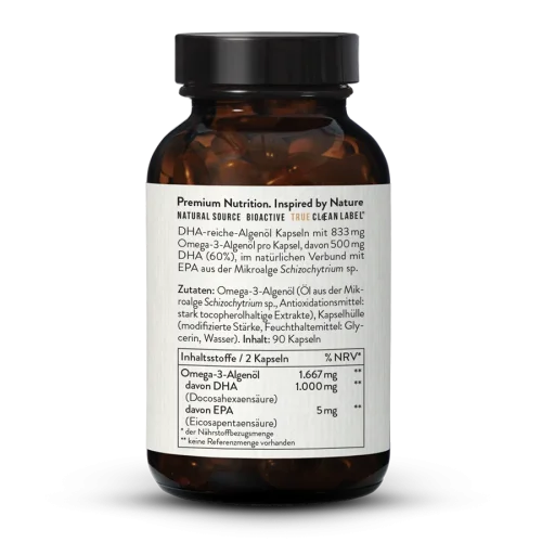 Oméga-3 500 mg DHA/2,5 mg EPA Vegan