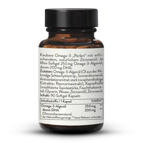 Omega 3 Pearls DHA 200 Vegan, Kaubar