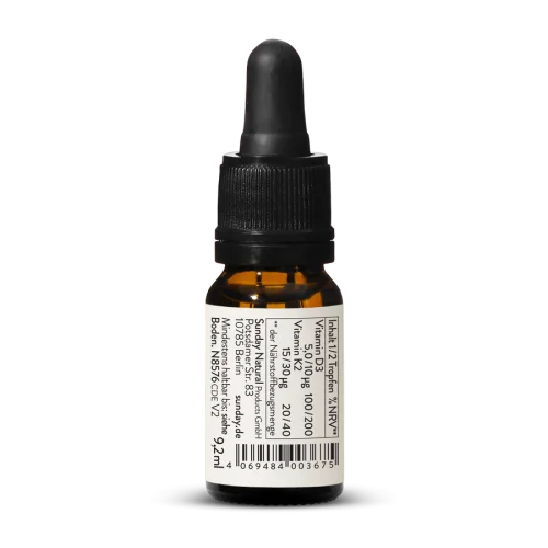 Vitamin D3 + K2 MK7 200IE + 15g Tropfen, Vegan