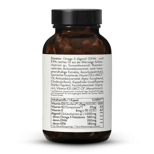 Oméga-3 + Vitamine D3 + K2 + E - Vegan