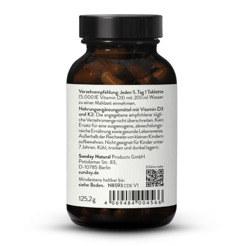 Vitamine D3 5000 UI + 100 g K2 MK7