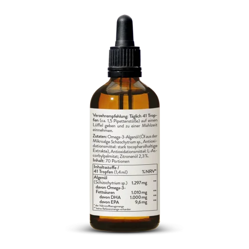 Huile omga-3 - 77 % DHA + 0,7 % EPA - Vegan
