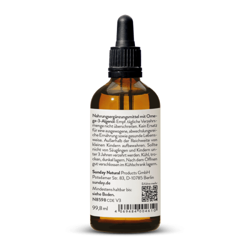 Huile omga-3 - 77 % DHA + 0,7 % EPA - Vegan