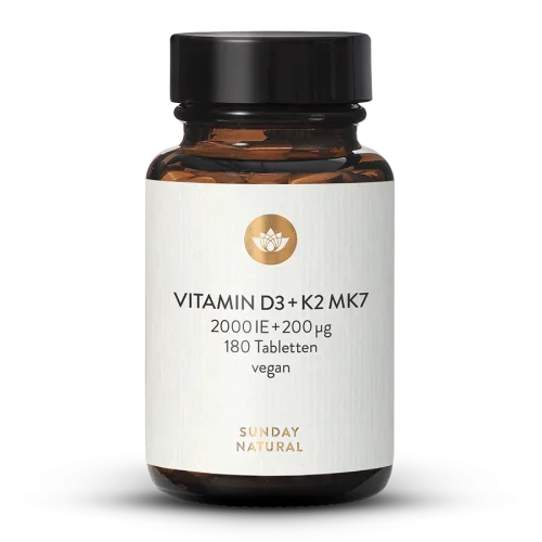 Vitamin D3 2.000IE +200g K2 MK7 Hochdosiert