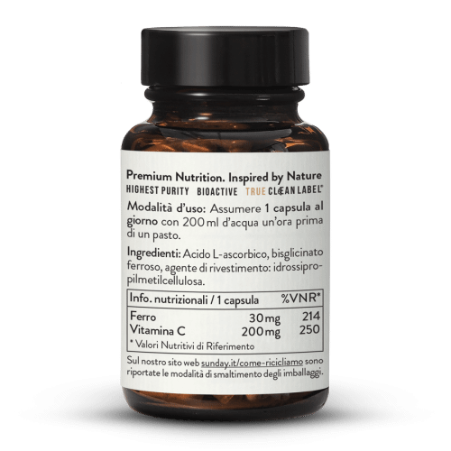 Chelato di ferro bisglicinato 30 mg + vit C