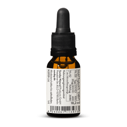 Vitamin D3 + K2 MK7 200IE + 15g Tropfen, Vegan