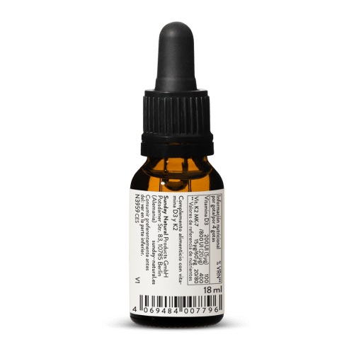 Vitamina D3 + K2 MK7 200UI + 15g En Gotas, Vegana