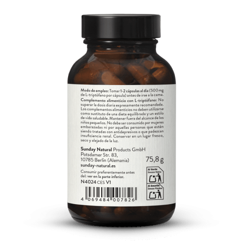 L-triptfano 500en cpsulas, de fermentacin, vegano