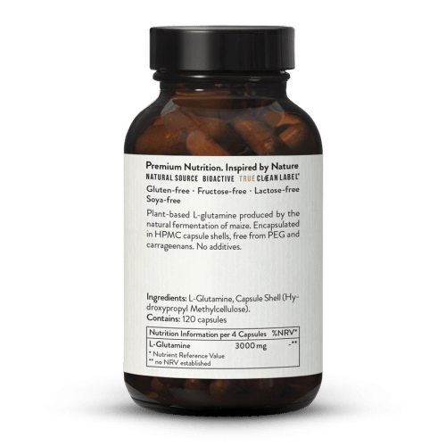 L-glutamina 750en cpsulas, de fermentacin, vegana
