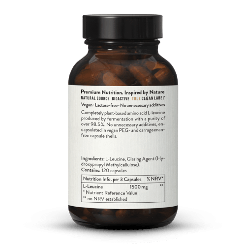 Vegan L-Leucine 500mg Capsules Produced by Fermentation