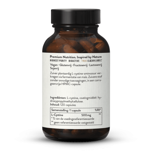 L-Cystine 500 Capsules uit Fermentatie, Vegan