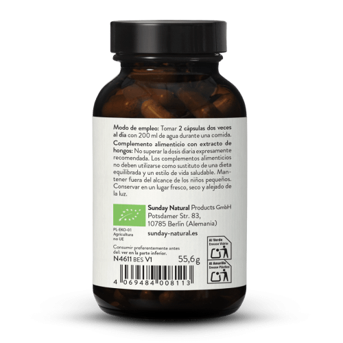 Extracto de reishi bio + polvo en cpsulas