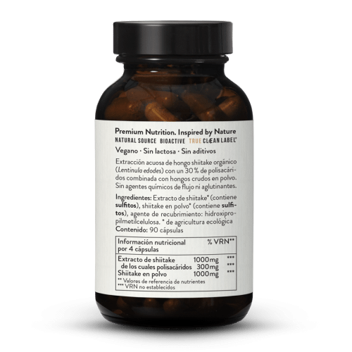 Extracto de shiitake bio + polvo en cpsulas