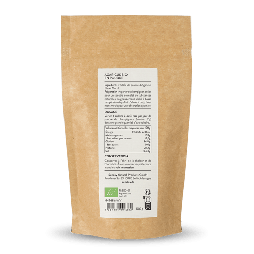 Poudre d'Agaricus Blazei Murrill bio