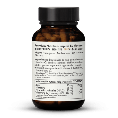 Zinc Enhanced Histidina, NAC + Vitamina C
