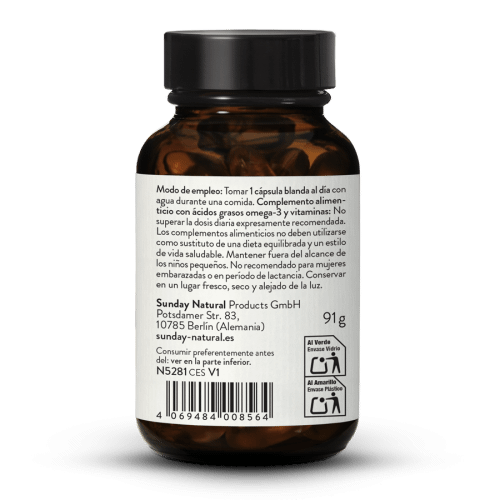 Omega 3 con vitamina D3 + K2 + E, vegano