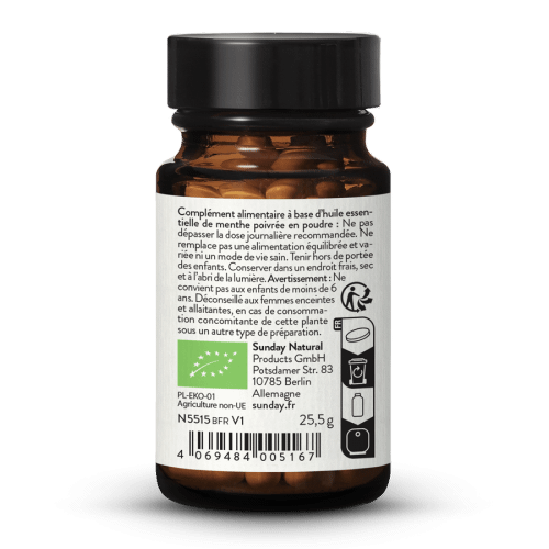Huile essentielle de menthe poivre bio en glules