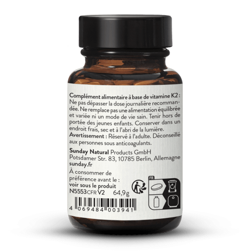 Comprims de vitamine K2 200 g (vegan)