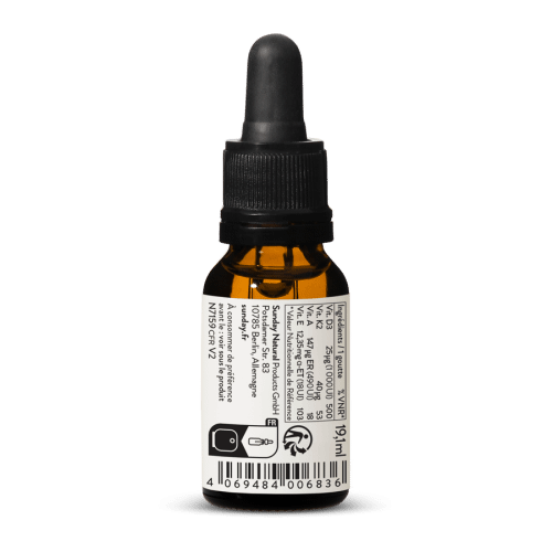 Vitamines D E K A, 1 000, vegan, 600 gouttes