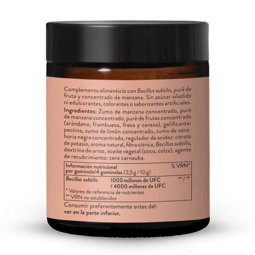 Bacillus subtilis en gominolas de fruta