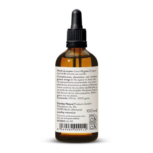 Aceite De Omega 3 Vegano, DHA 30% + EPA 15%