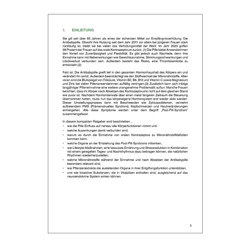 Antibabypille & Post-Pill-Syndrom untersttzen
