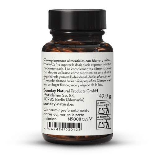 Quelato de hierro 30mg bisglicinato + vitamina C