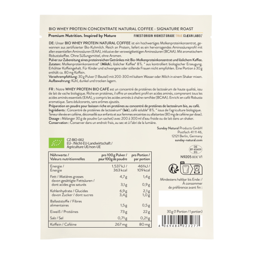 Bio Whey Sachet Natural Coffee