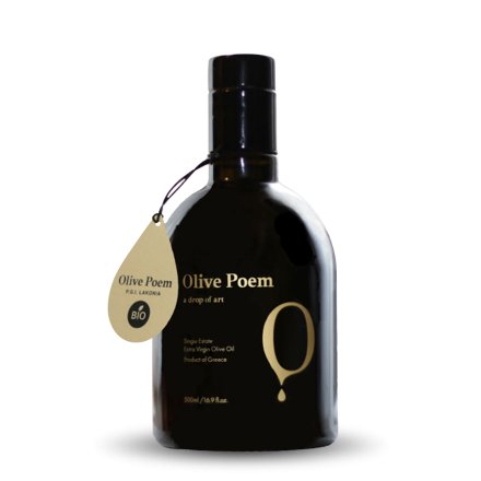 Huile d'olive de Grce  Extra-vierge bio OLIVE POEM - A DROP OF ART