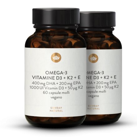 Omega-3 pi vitamine D3 + K2 + E vegano