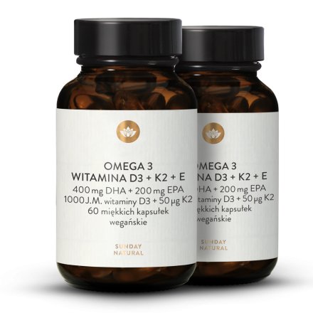 Omega 3 plus witamina D3 + K2+ E wegaskie